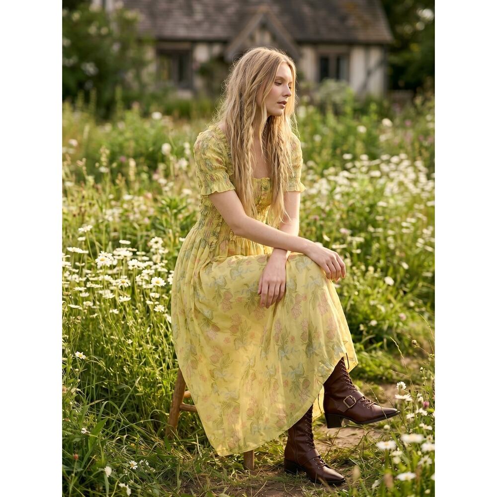 Free People Damson Madder Dainty Ethereal Cottage Raphaela Midi Dress 16 XL - Picture 6 of 16